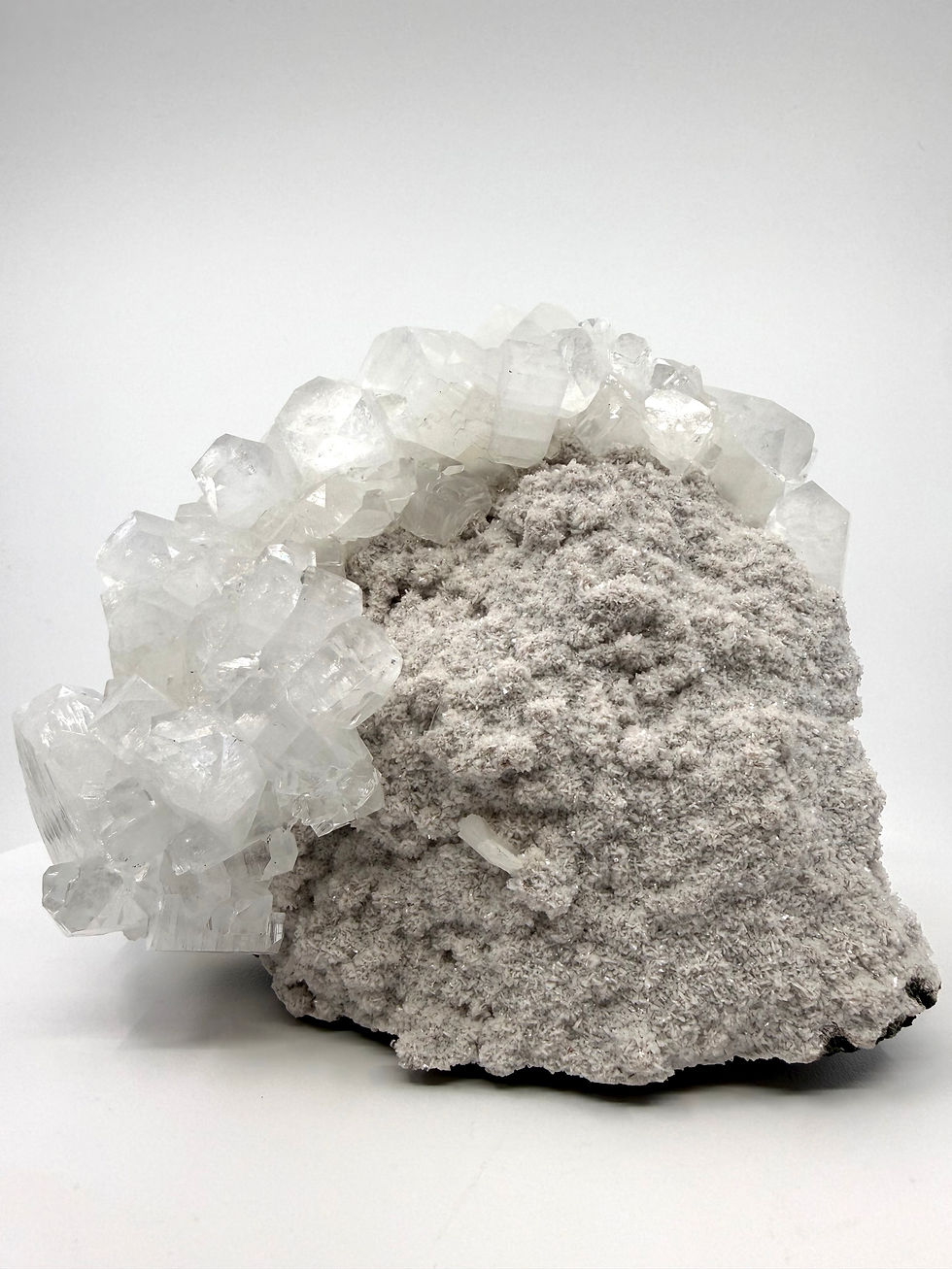 Thumbnail: Disco Apophyllite, White Stilbite on Pink Heulandite