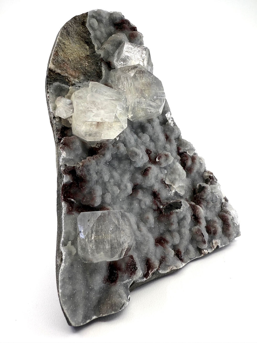 Thumbnail: White Apophyllite on Gray Chalcedony