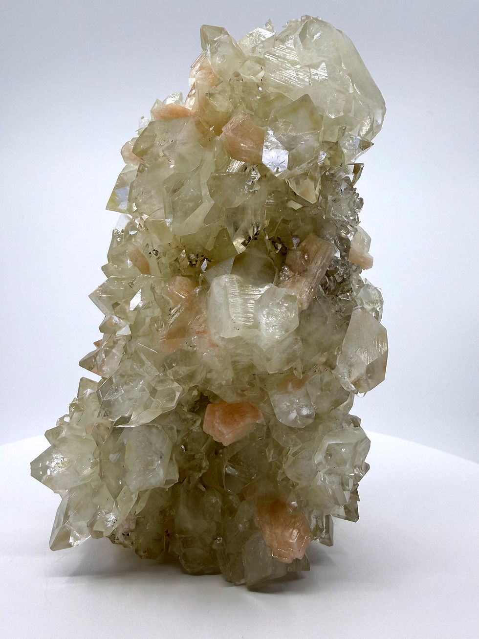 Thumbnail: Lemon Apophyllite, Orange Stilbite with Crystal Apophyllite