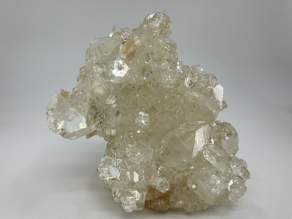 Stilbite on Pointed Apophyllite Crystal, Mineral For Sale