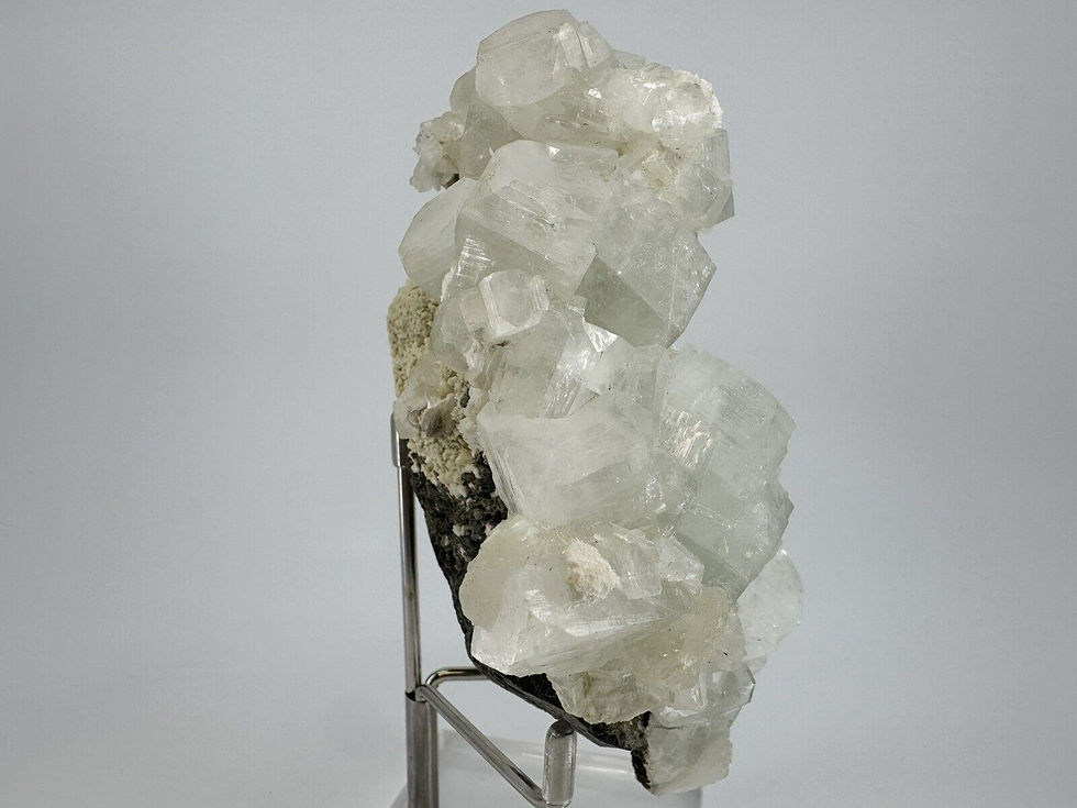 Thumbnail: Mordenite Balls On White Apophyllite Mineral For Sale