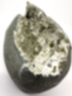 Green Gyrolite Spheres with Black & Clear Calcite