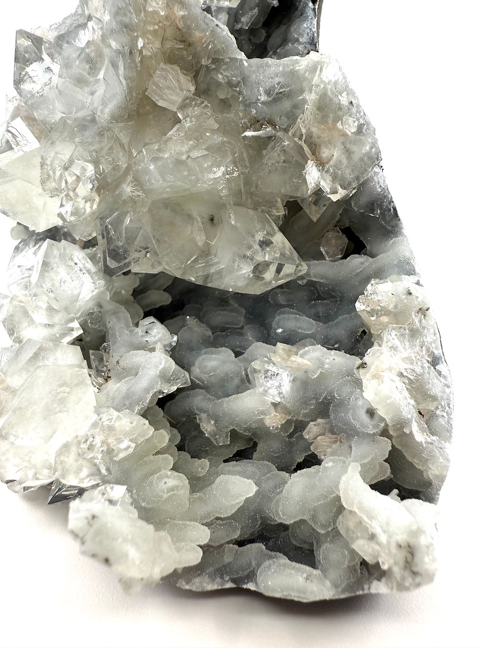Thumbnail: Diamond Apophyllite on Sky Blue Chalcedony