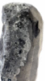 Thumbnail: Apophyllite, Stilbite on Black Chalcedony Geode