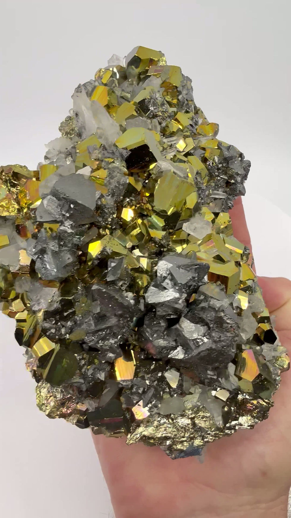 Thumbnail: Rainbow Pyrite Crystal Cluster