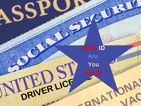 a picture showing all travel documents except a real id.