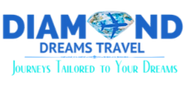 Diamond Dreams Travel logo featuring a plane and diamond, symbolizing luxury and bespoke travel experiences.