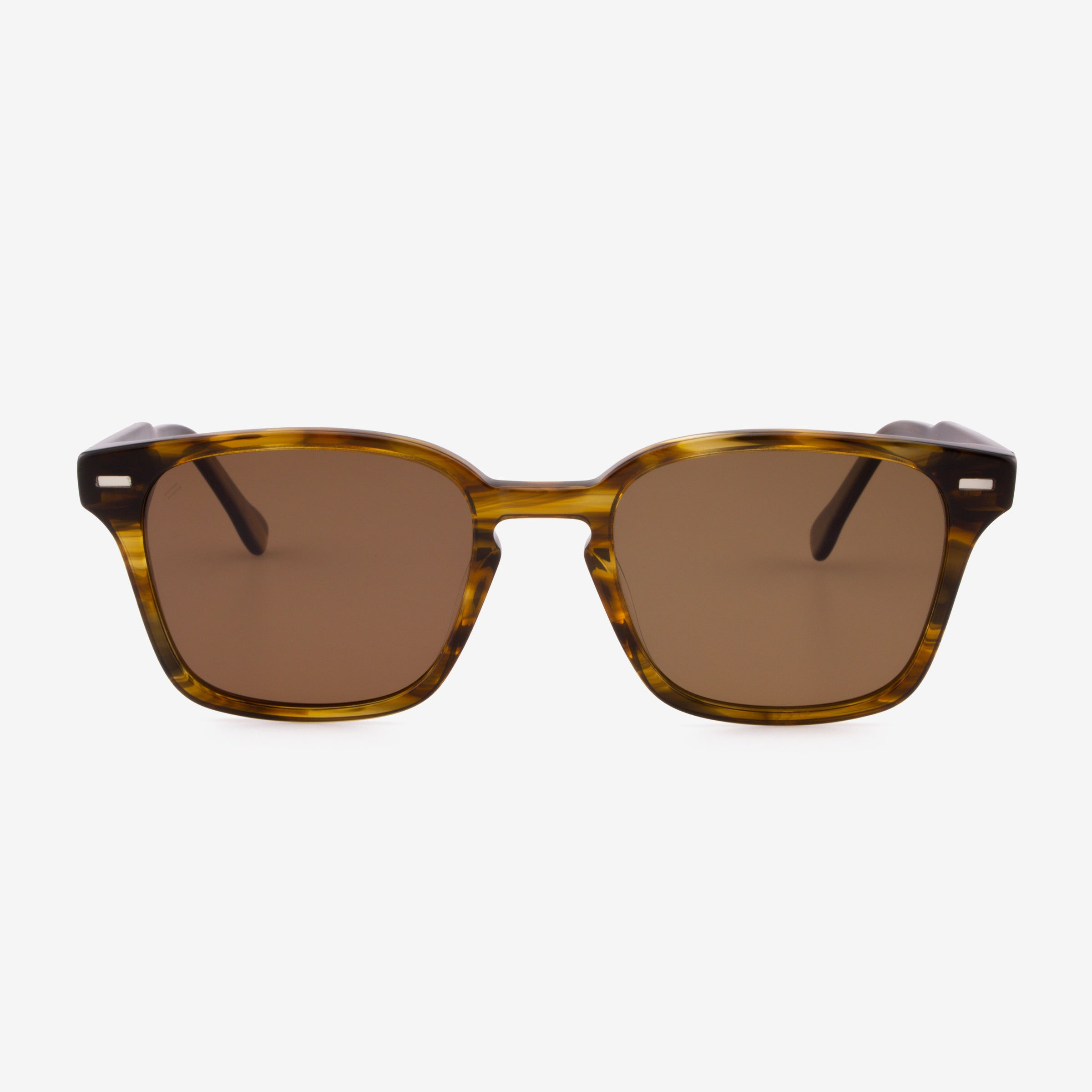 Square tortoiseshell sunglasses with brown lenses