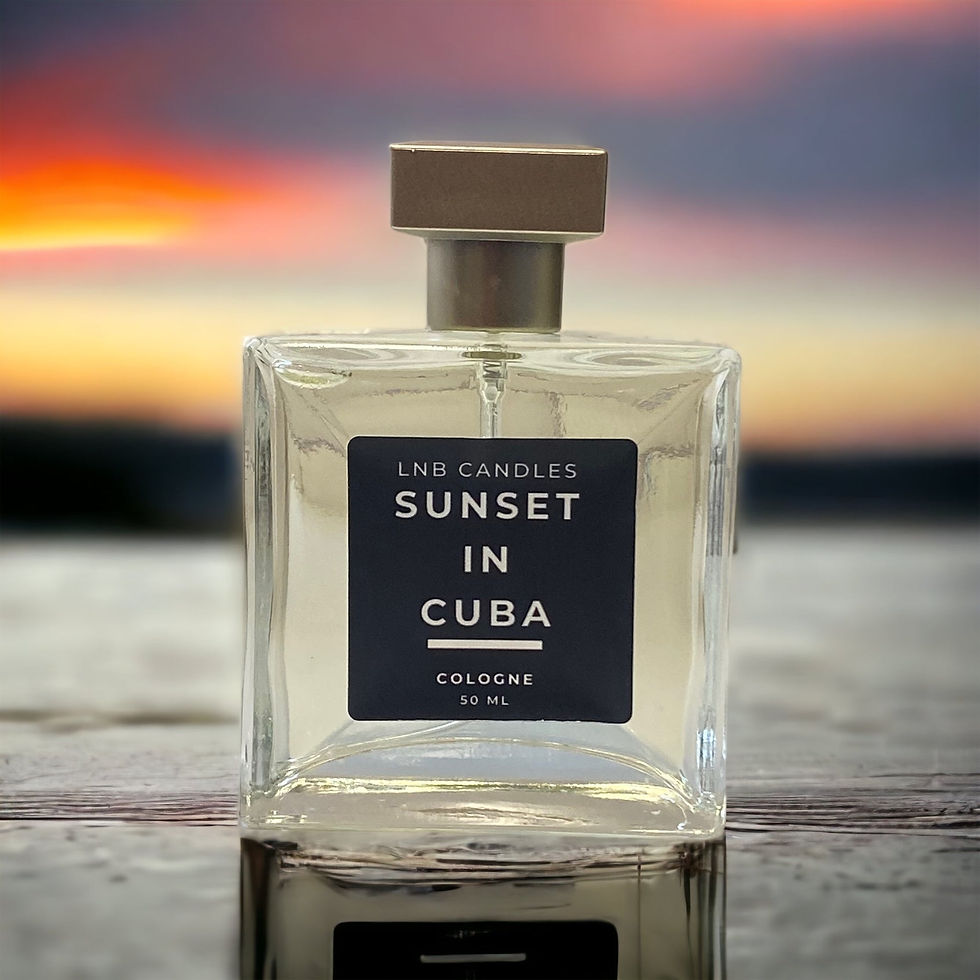 K&B Candles Sunset in Cuba cologne bottle