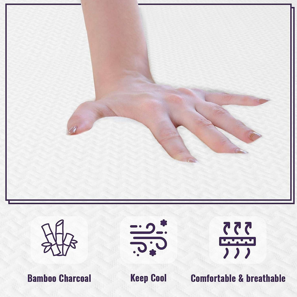 Hand on soft surface. Features: Bamboo Charcoal, Keep Cool, breathable.