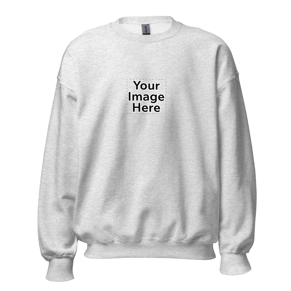 Gray sweatshirt with 'Your Image Here'