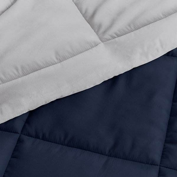 Navy and grey quilted comforter