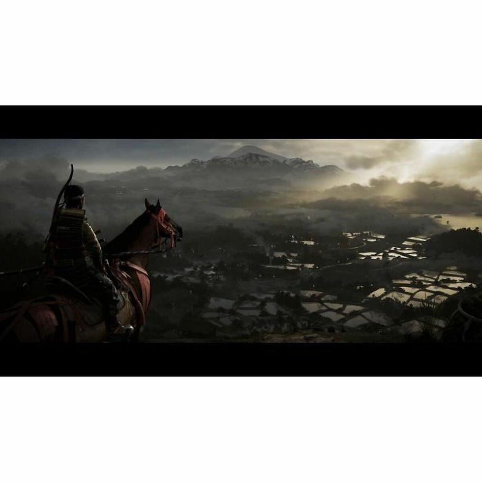 Thumbnail: Warrior on horseback surveys misty mountain valley
