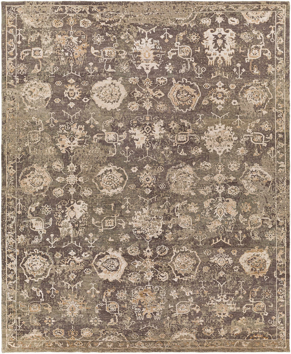 Ornate distressed rug