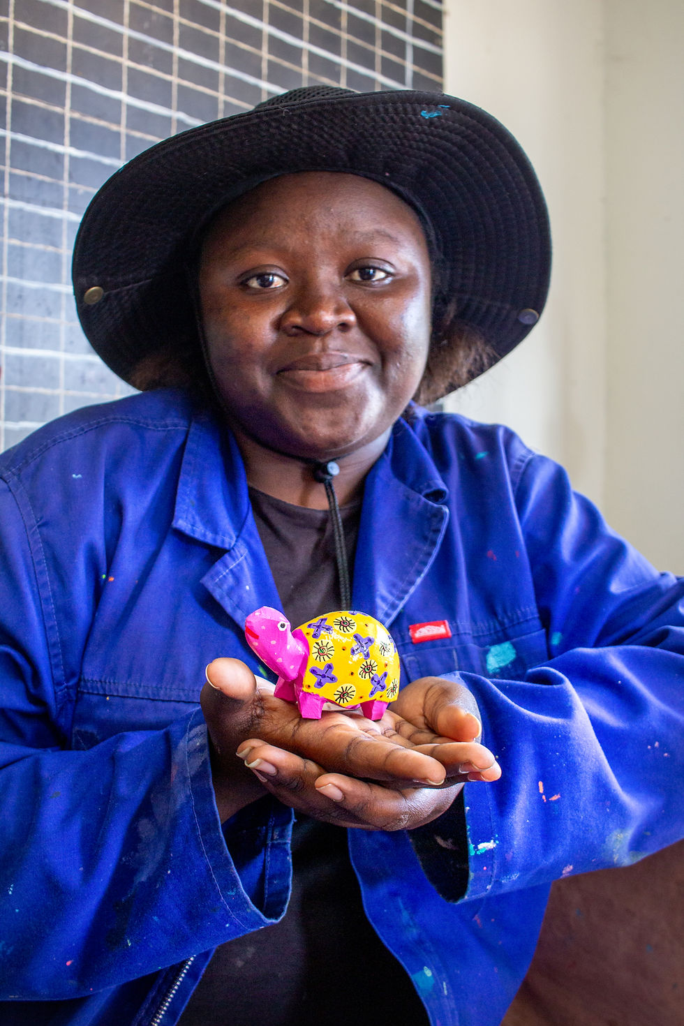 handmade painted wood tortoise