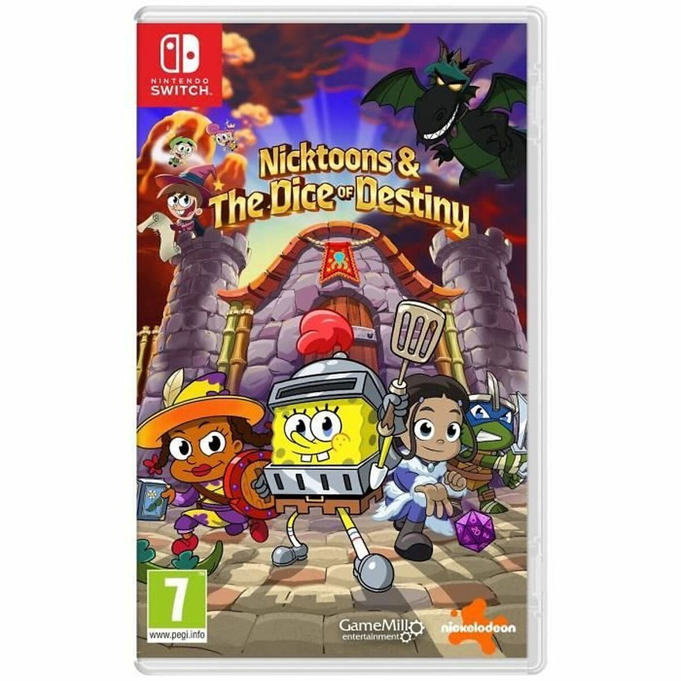 Nicktoons & The Dice of Destiny Nintendo Switch game cover with SpongeBob