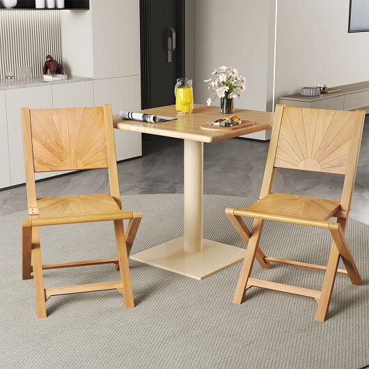 Wooden dining chairs and square table