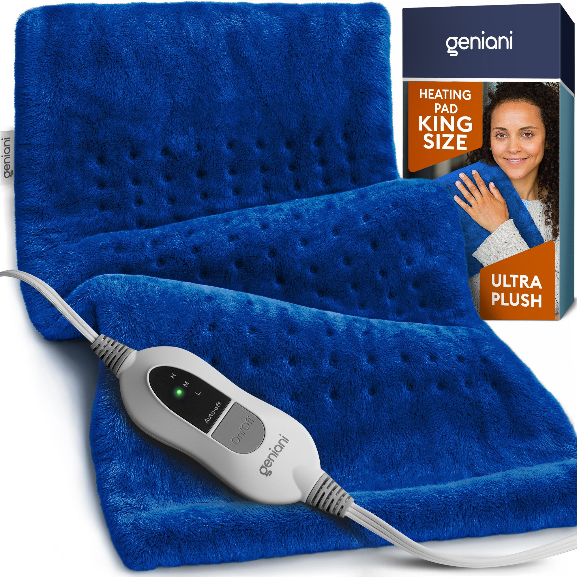 Genioni King Size ultra plush heating pad with controller