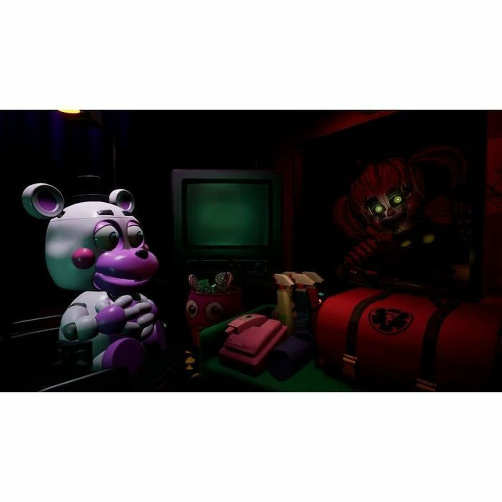 Thumbnail: Two animatronics in a dark room with a green monitor