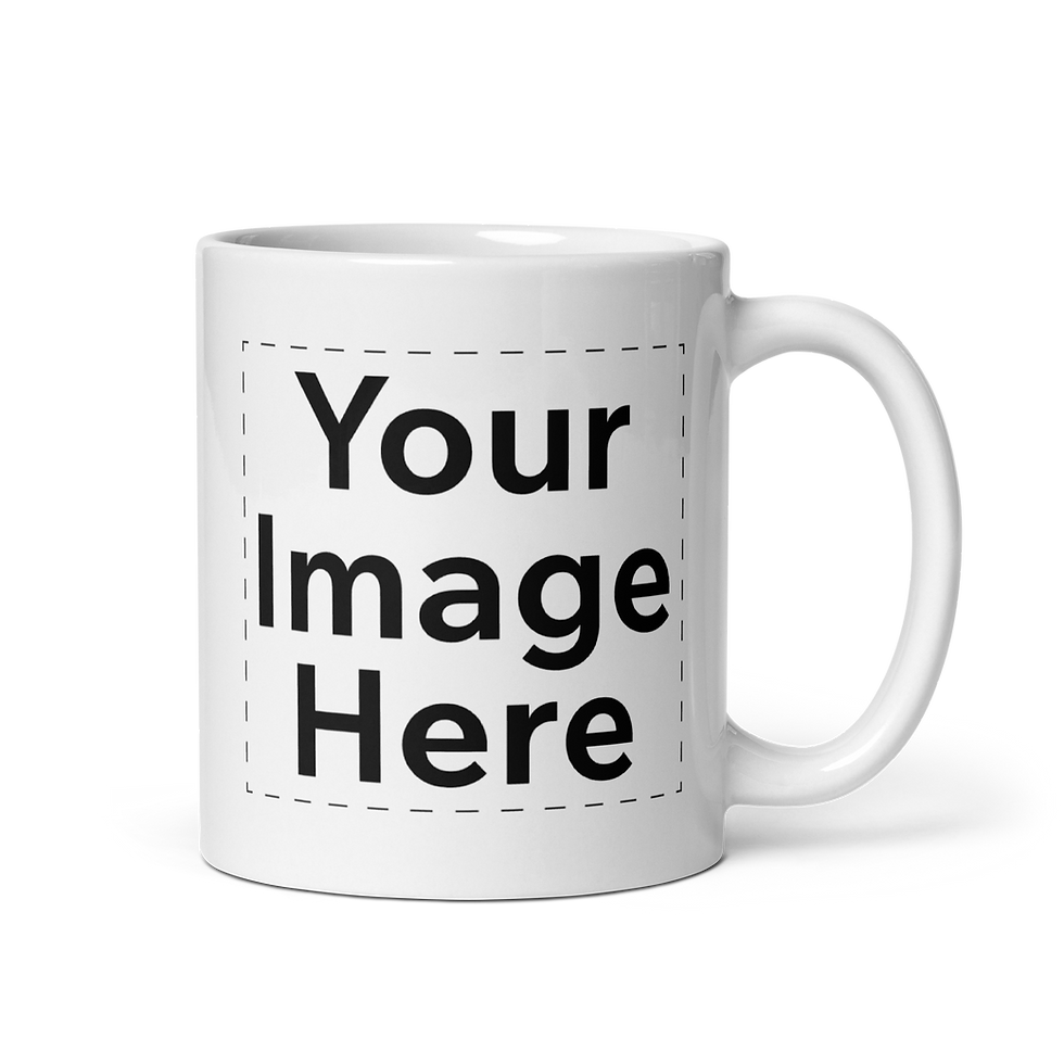 White mug with 'Your Image Here' placeholder text