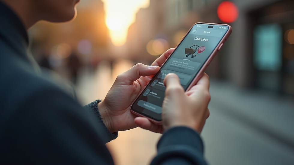 Eye-level view of a modern online shopping interface on a smartphone