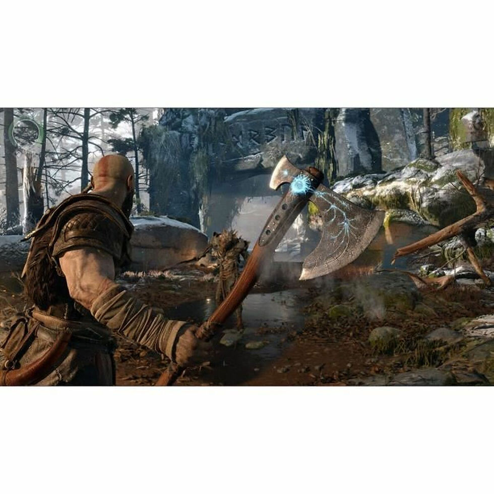 Thumbnail: Kratos wielding axe in a PlayStation game forest scene
