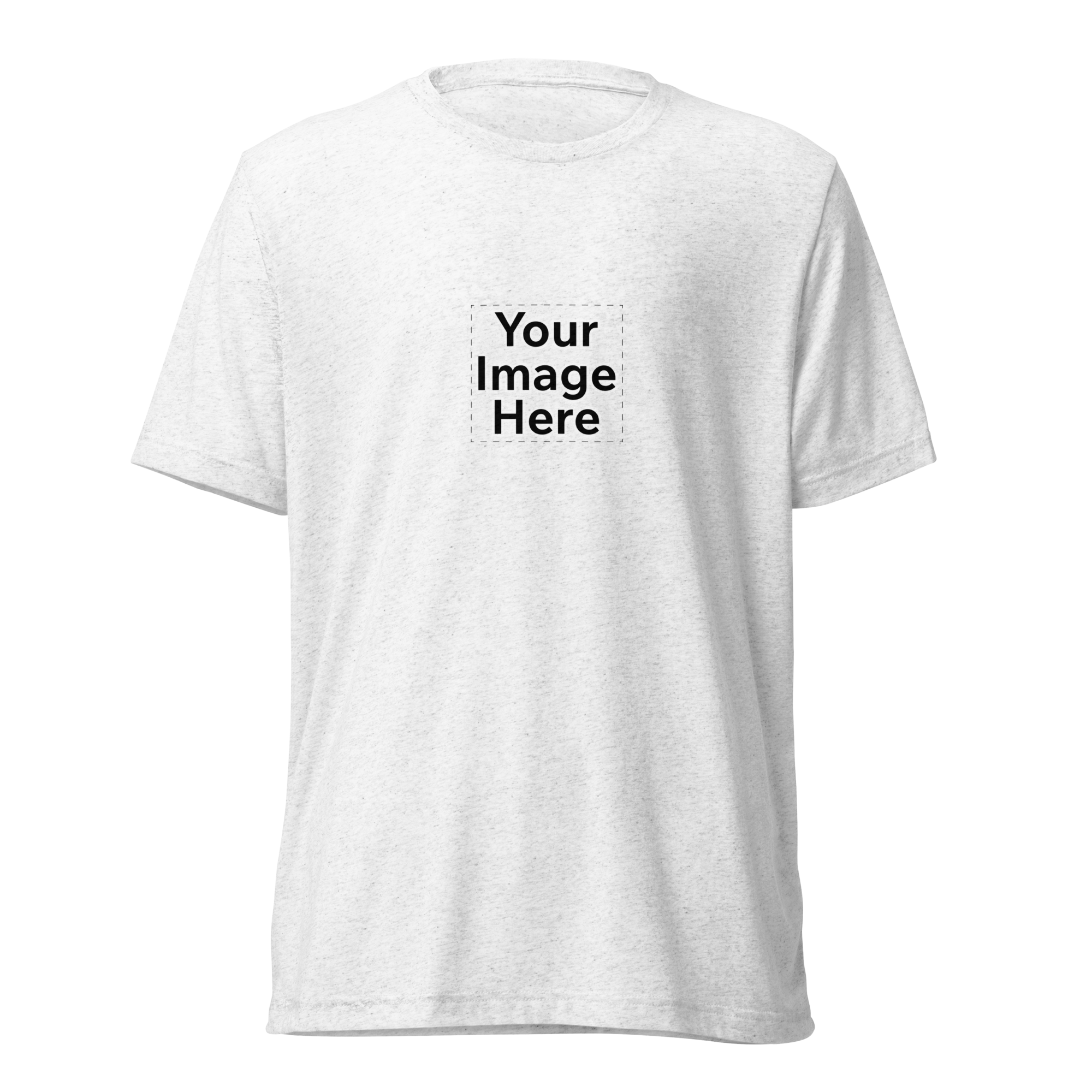 White t-shirt with 'Your Image Here' placeholder