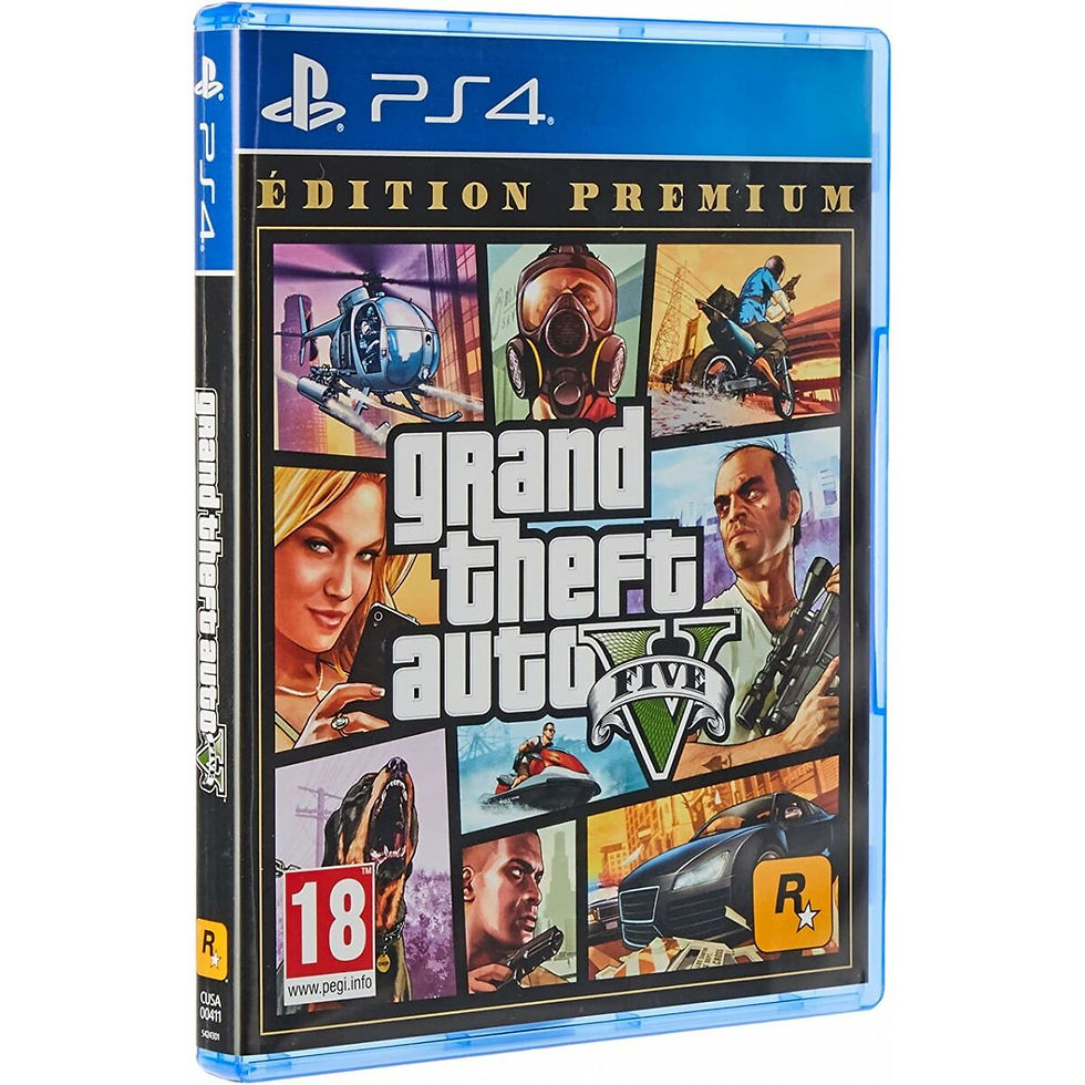 Grand Theft Auto V Edition Premium PS4 game case, rated 18