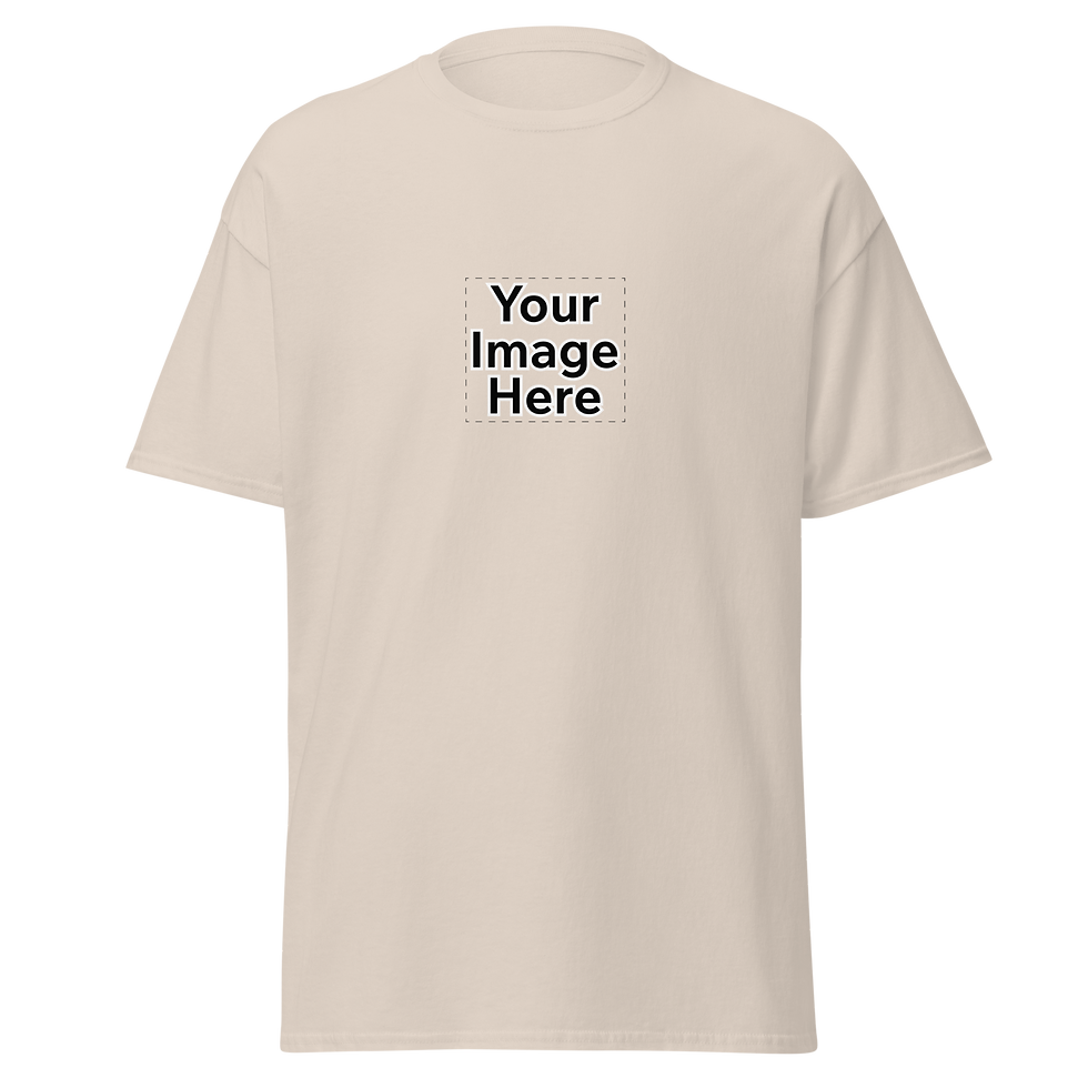 Plain t-shirt with 'Your Image Here' text