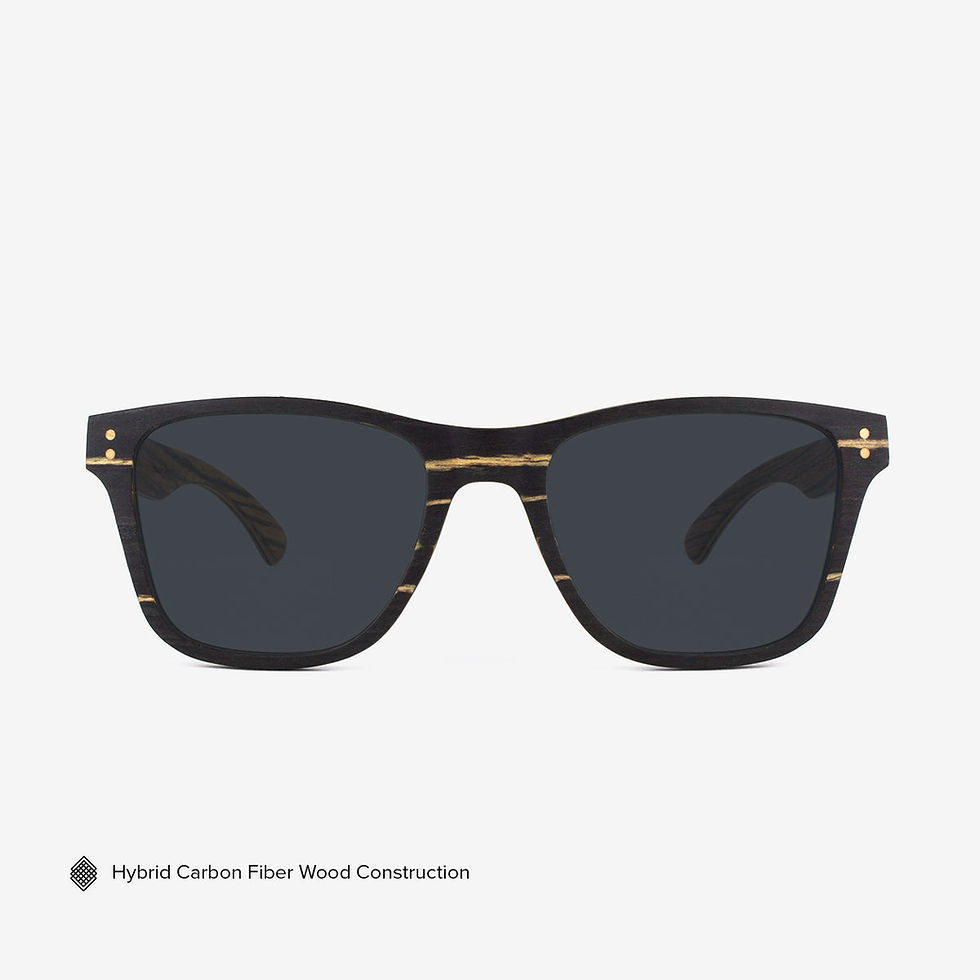 Dark sunglasses, Hybrid Carbon Fiber Wood Construction