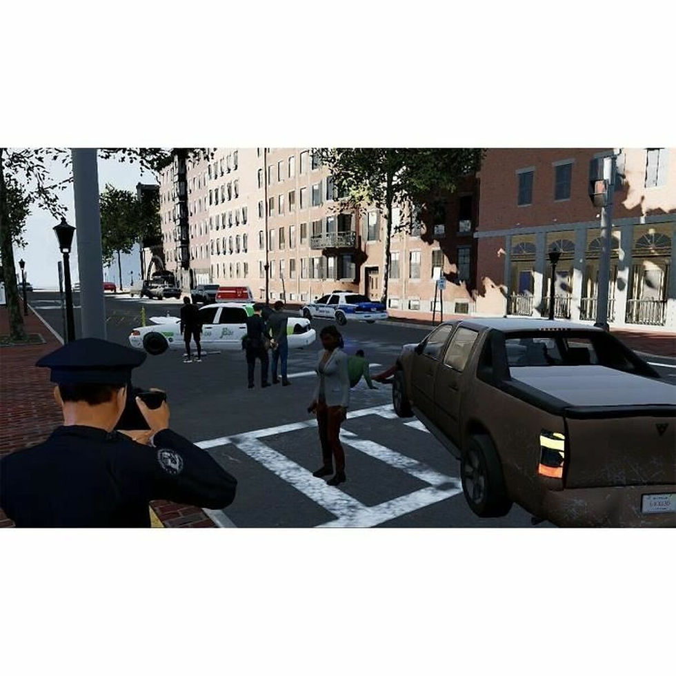 Thumbnail: Police officers and civilians on city street in video game