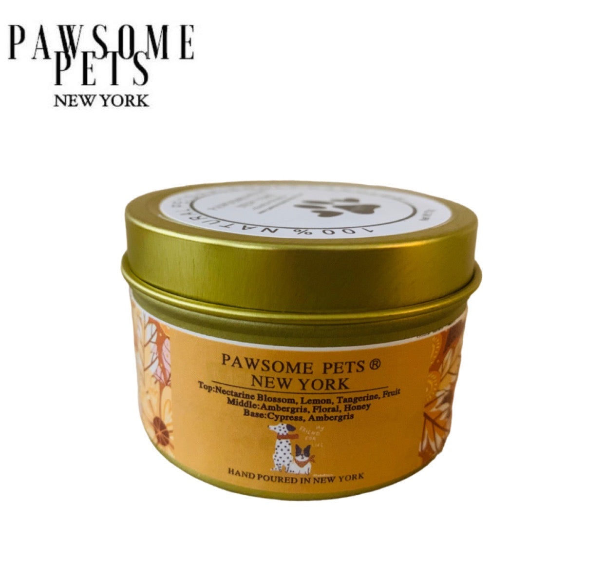 Pawsome Pets New York golden tin