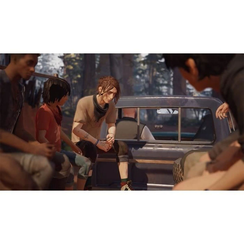 Thumbnail: Group of young people gathered outdoors in a video game scene.