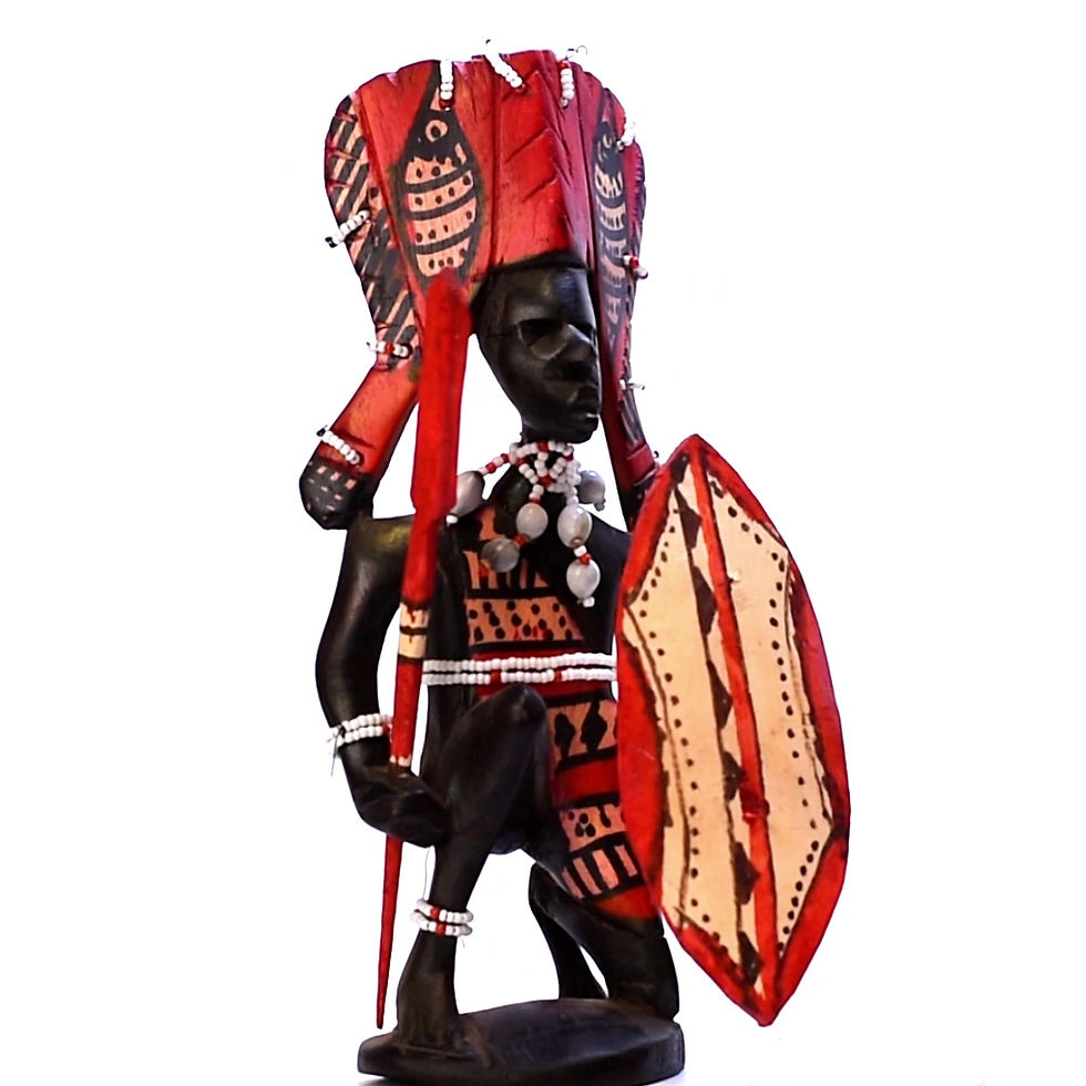 Handmade African Warrior Figurin