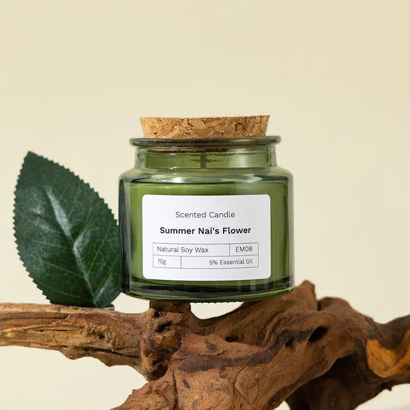 Scented candle 'Summer Nai's Flower' on wood