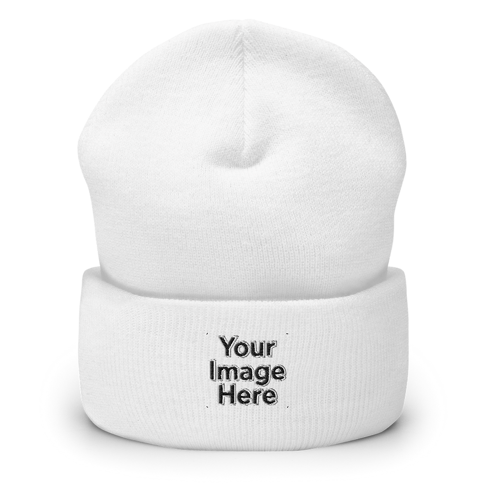 White beanie for custom image
