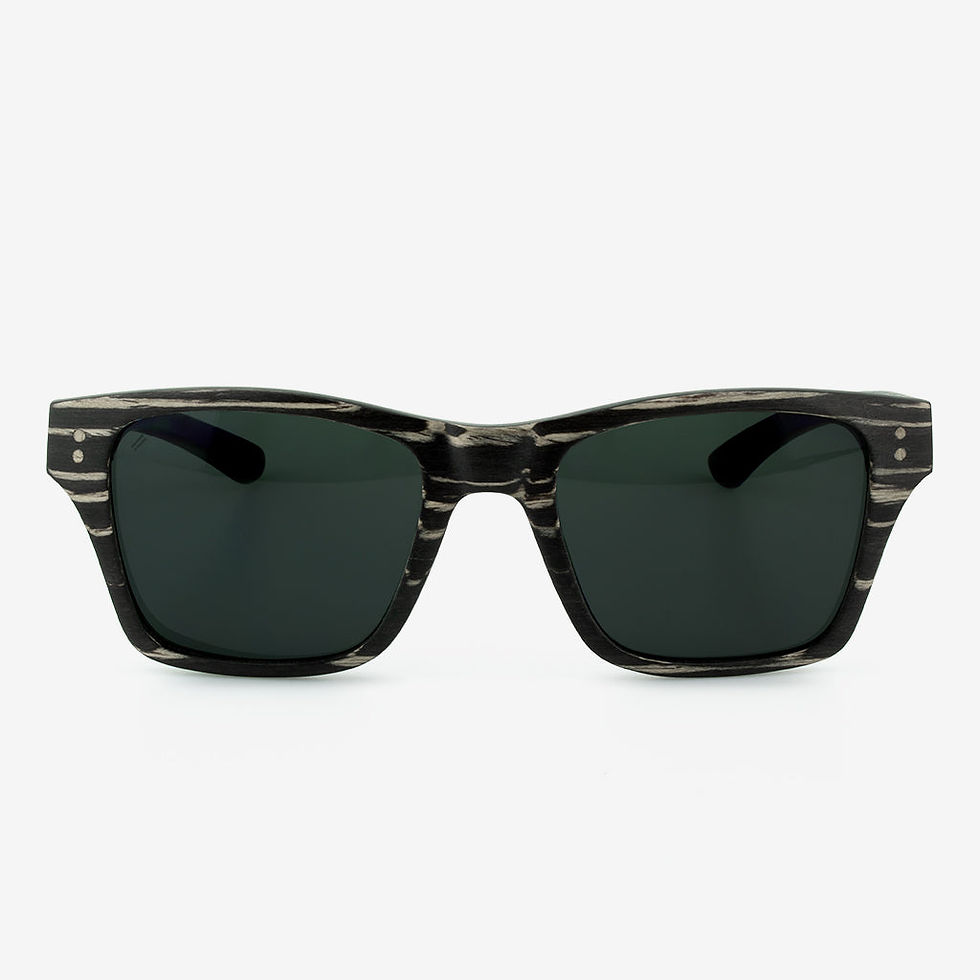 Black and grey striped sunglasses