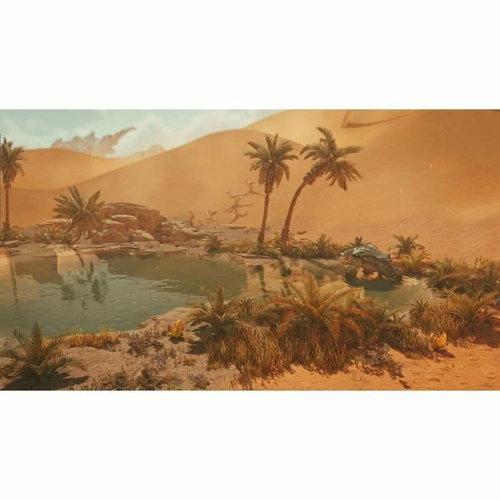 Thumbnail: Desert oasis with palm trees and sand dunes