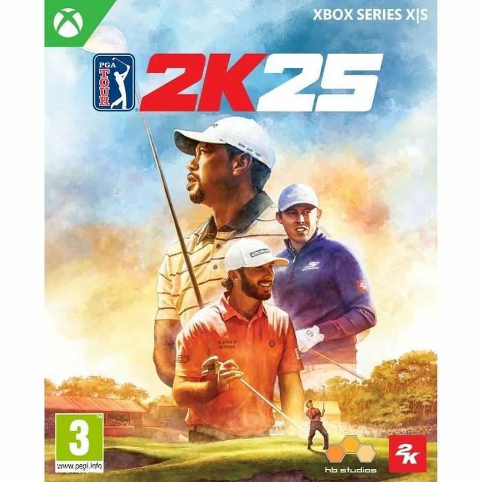 PGA TOUR 2K25 game cover, Xbox Series X|S, featuring three golfers