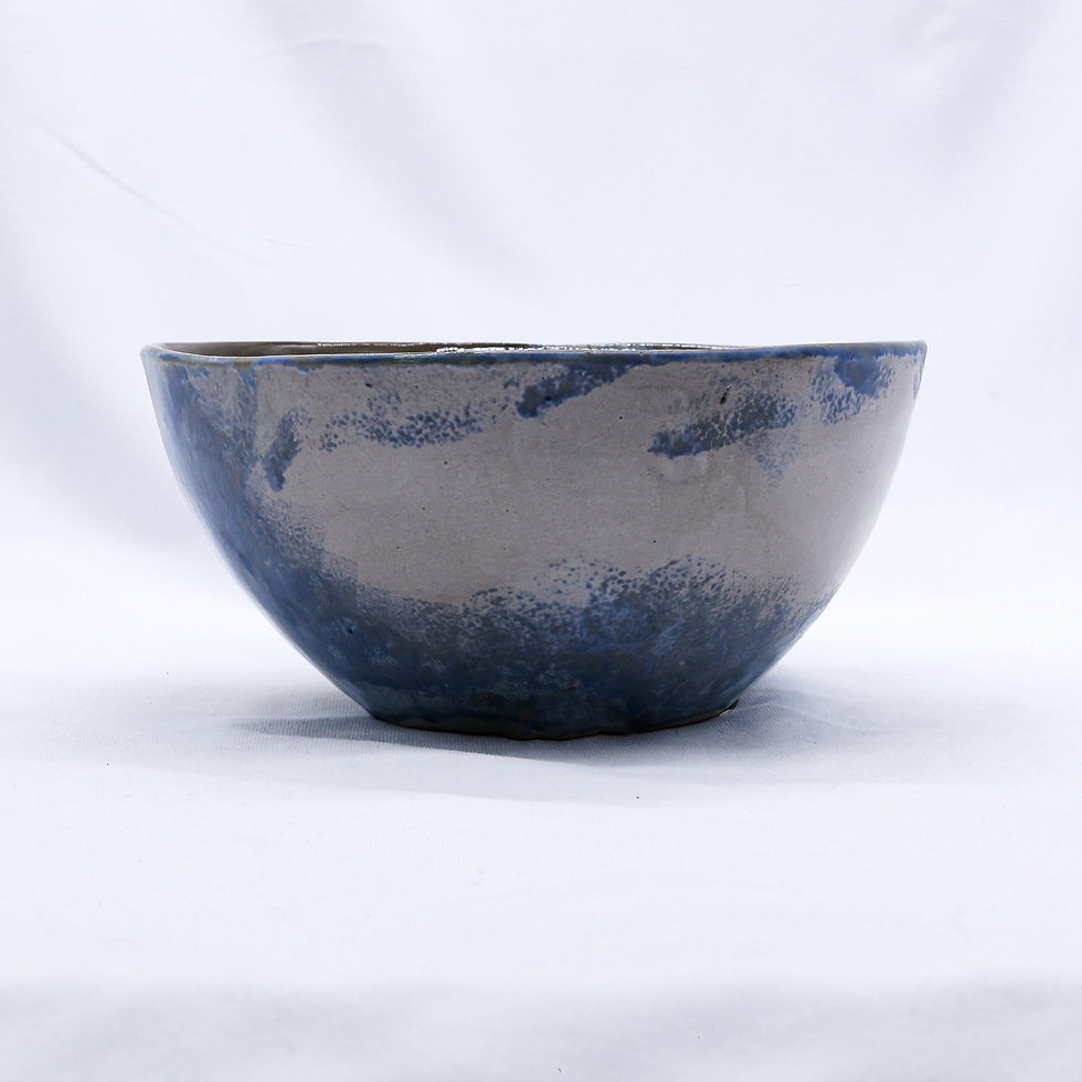 Rustic blue and white ceramic bowl