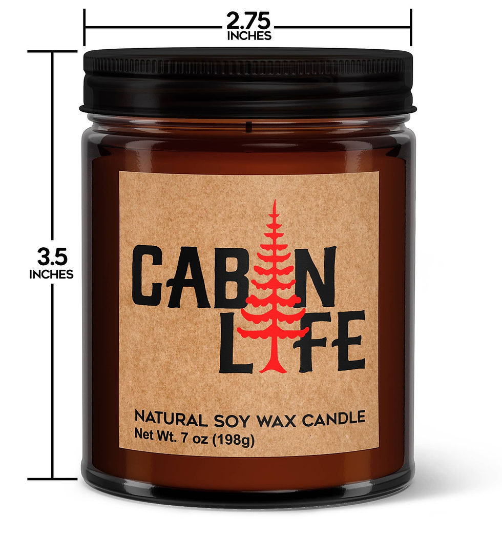Cabin Life Natural Soy Wax Candle in a brown jar