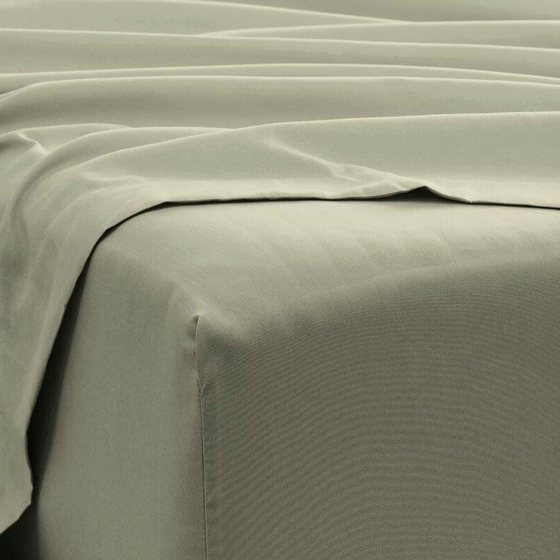 Light green fitted bed sheet