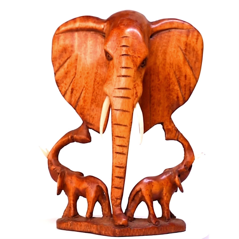 Handmade Elephant Wall Plaque With 2 Small Elephants