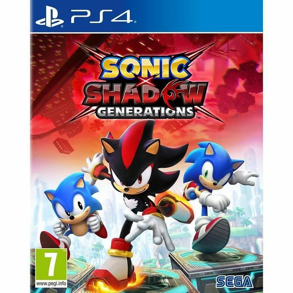 Sonic Shadow Generations PS4 game cover featuring Sonic and Shadow