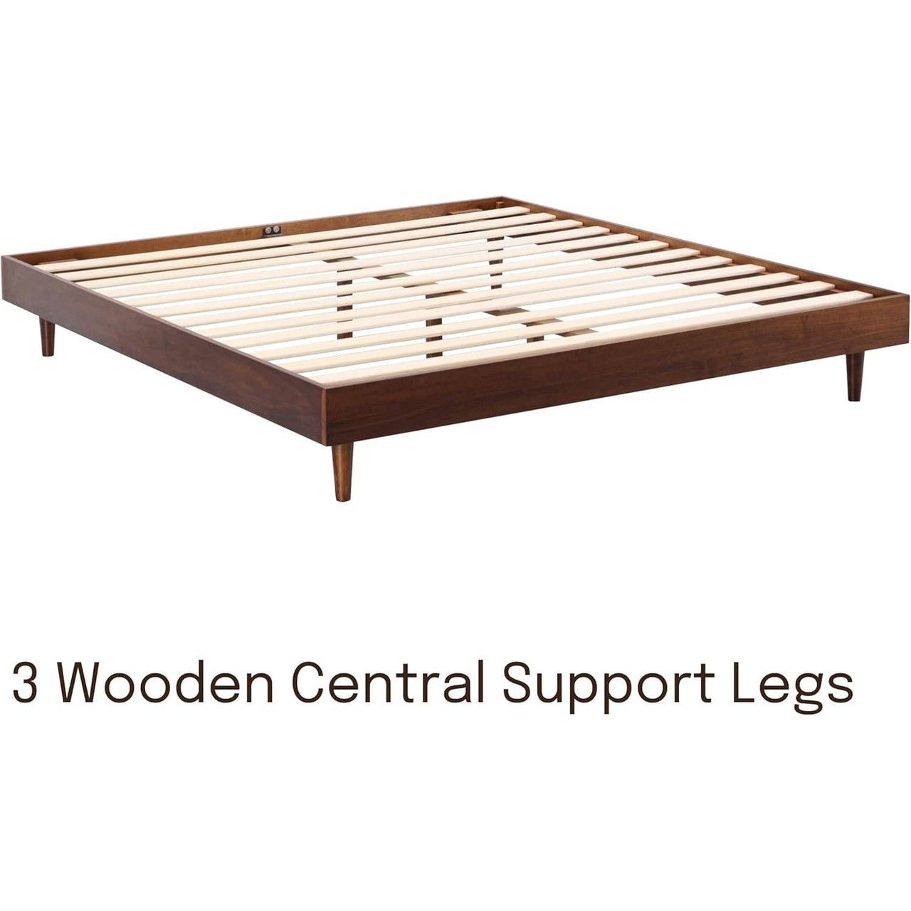 Wooden bed frame, 3 central support legs