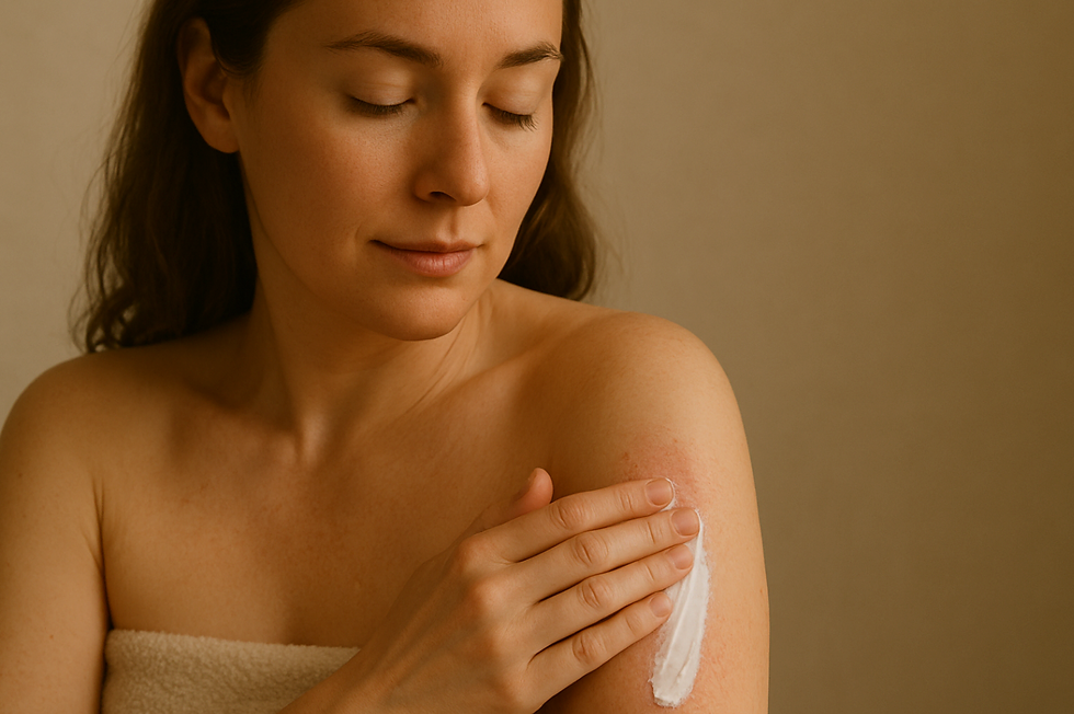 lady applying Tallowww body cream for eczema relief
