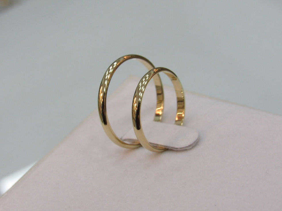 Miniatura: Alianças em ouro 18kls abauladas 2mm