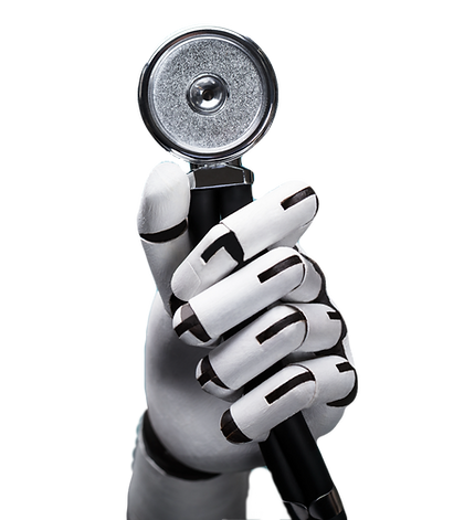 Roboterhand mit Stethoskop