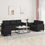 Thumbnail: NNEVL 3 Piece Sofa Set with Cushions Black Faux Leather