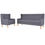 Thumbnail: NNEVL Sofa Set 2 Pieces Fabric Grey